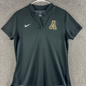 Nike App State Polo Shirt Womens Large Black‎ Golfer Appalachian Mountaineers